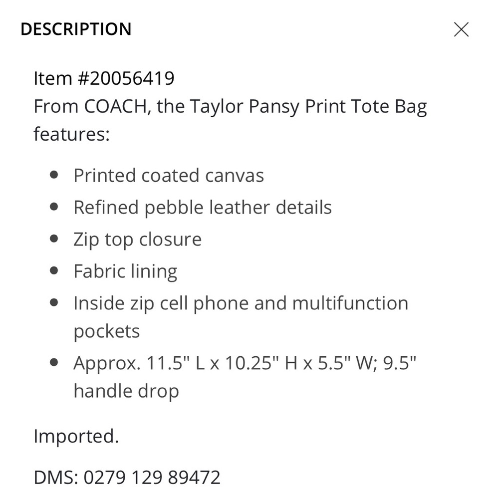 NEW! Coach Taylor Pansy Tote & Selena Gomez Charm! - Picture 10 of 16